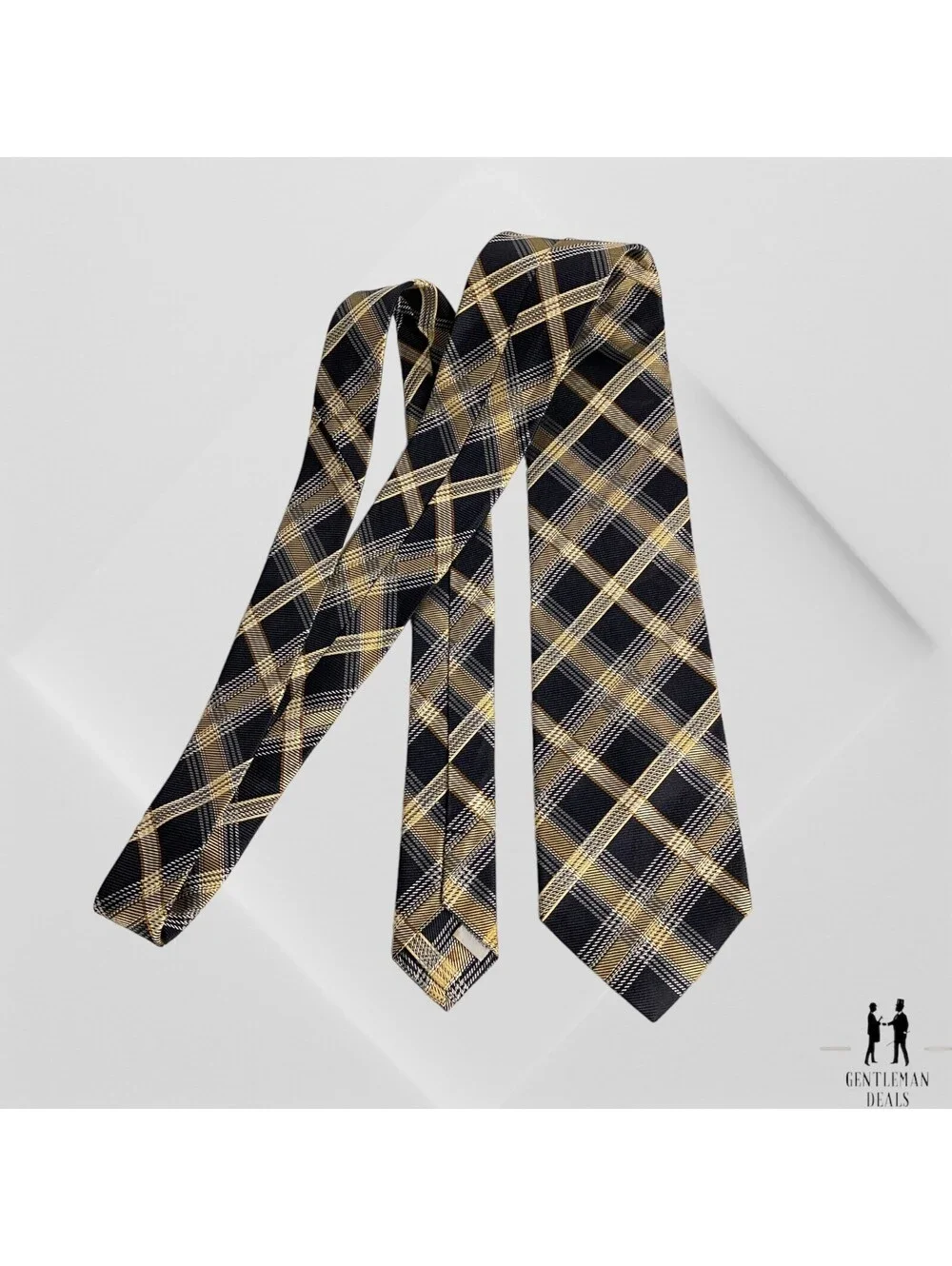 Burma Bibas Silk Mens Neck Tie Woven Tartan Glen Check Plaid  59 x3.3/4